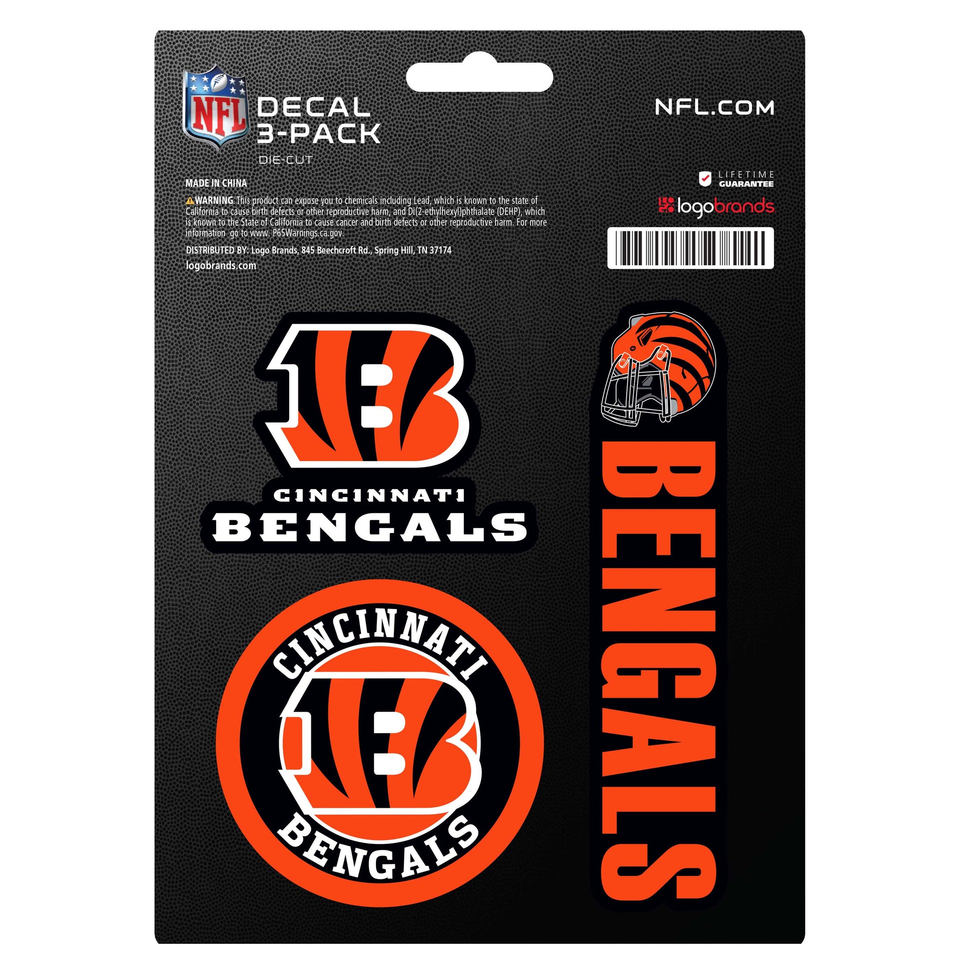 Cincinnati Bengals Decal Stickers 3 Pack