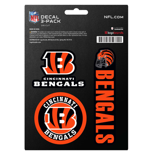 Cincinnati Bengals Decal Stickers 3 Pack