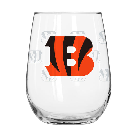 Cincinnati Bengals 16oz Satin Etch Curved Beverage Glass