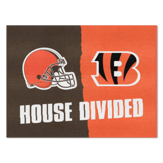 NFL House Divided Mat - Bengals / Browns