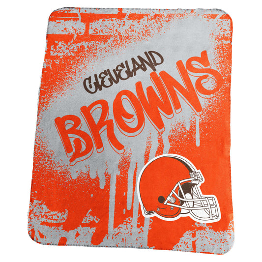 Cleveland Browns Classic Graffiti Fleece Throw