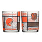 Cleveland Browns 12oz Quilted Stained Rocks Glass 2 Pck