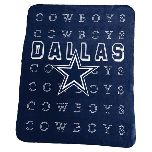 Dallas Cowboys Alternate Classic Repeating Team Name Fleece Throw