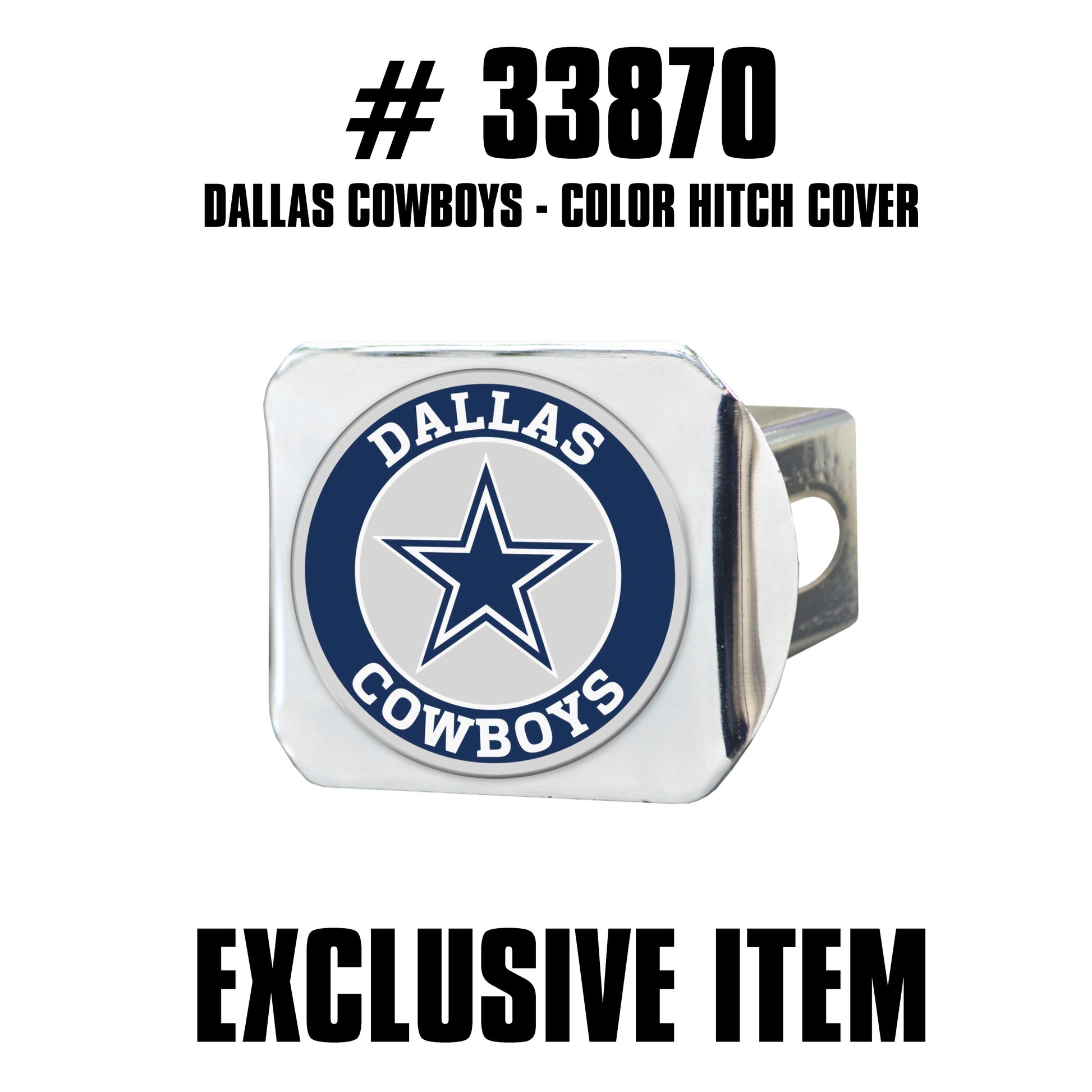 TRINITY NFL - Dallas Cowboys Color on Chrome Hitch Cover