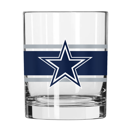 Dallas Cowboys 14oz Stripe Rocks Glass