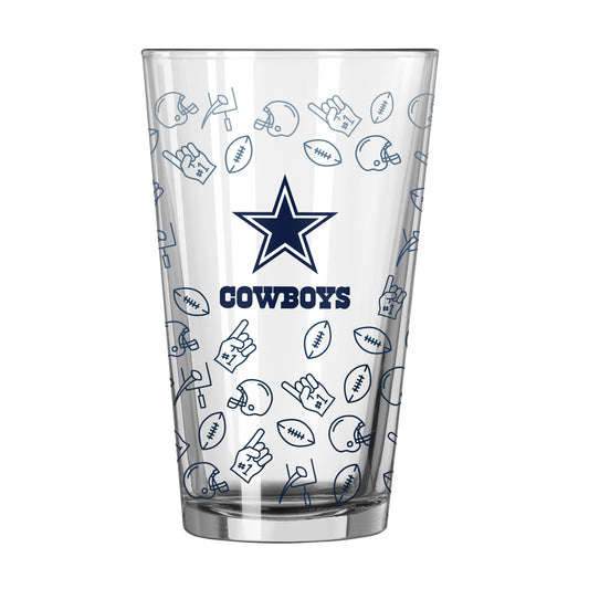 Dallas Cowboys 16oz Ombre Playmaker Pint Glass