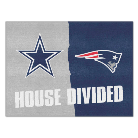 NFL House Divided Mat - Cowboys / Patriots