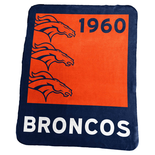 Denver Broncos Yearbook Classic Fleece Throw