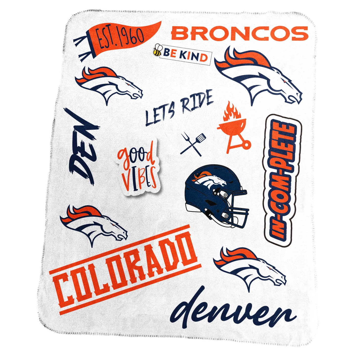 Denver Broncos Classic Native Fleece Throw
