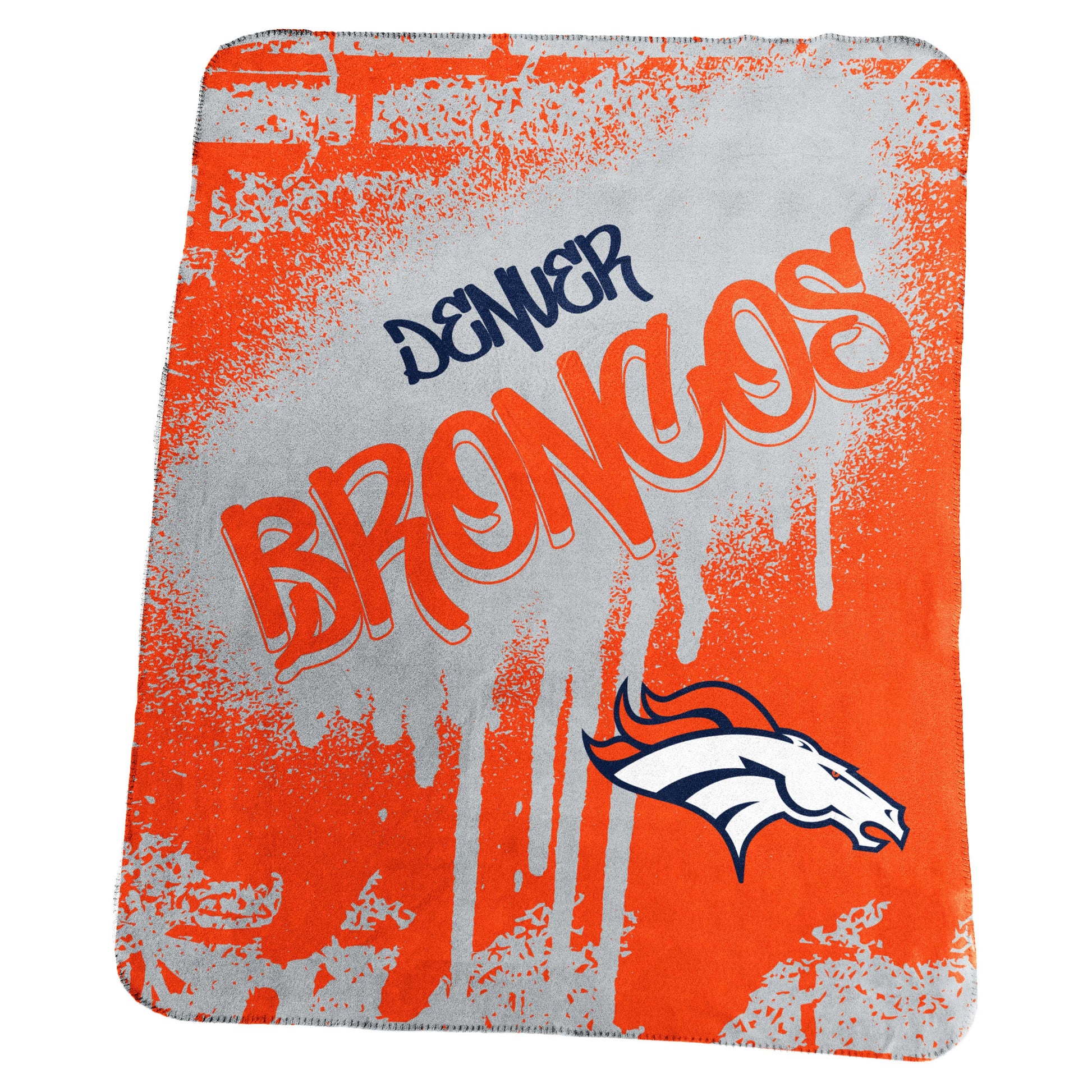 Denver Broncos Classic Graffiti Fleece Throw