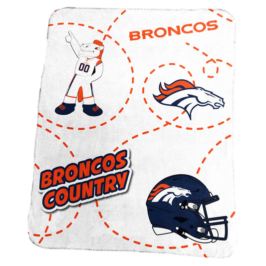 Denver Broncos Classic Mascot Fleece Throw