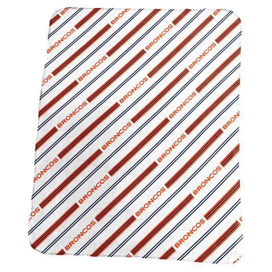 Denver Broncos Classic Vertical Stripe Fleece Throw