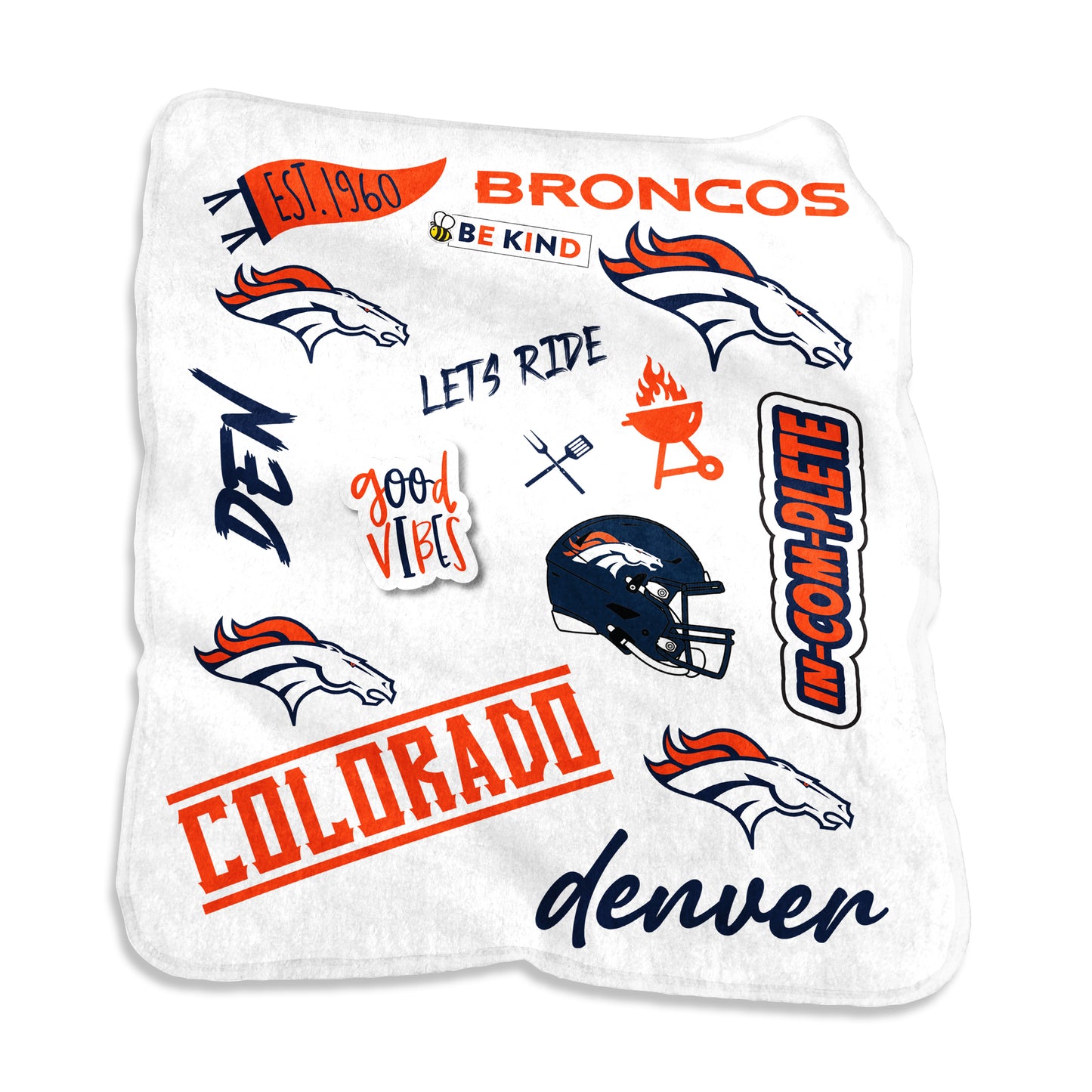 Denver Broncos Native Raschel Throw