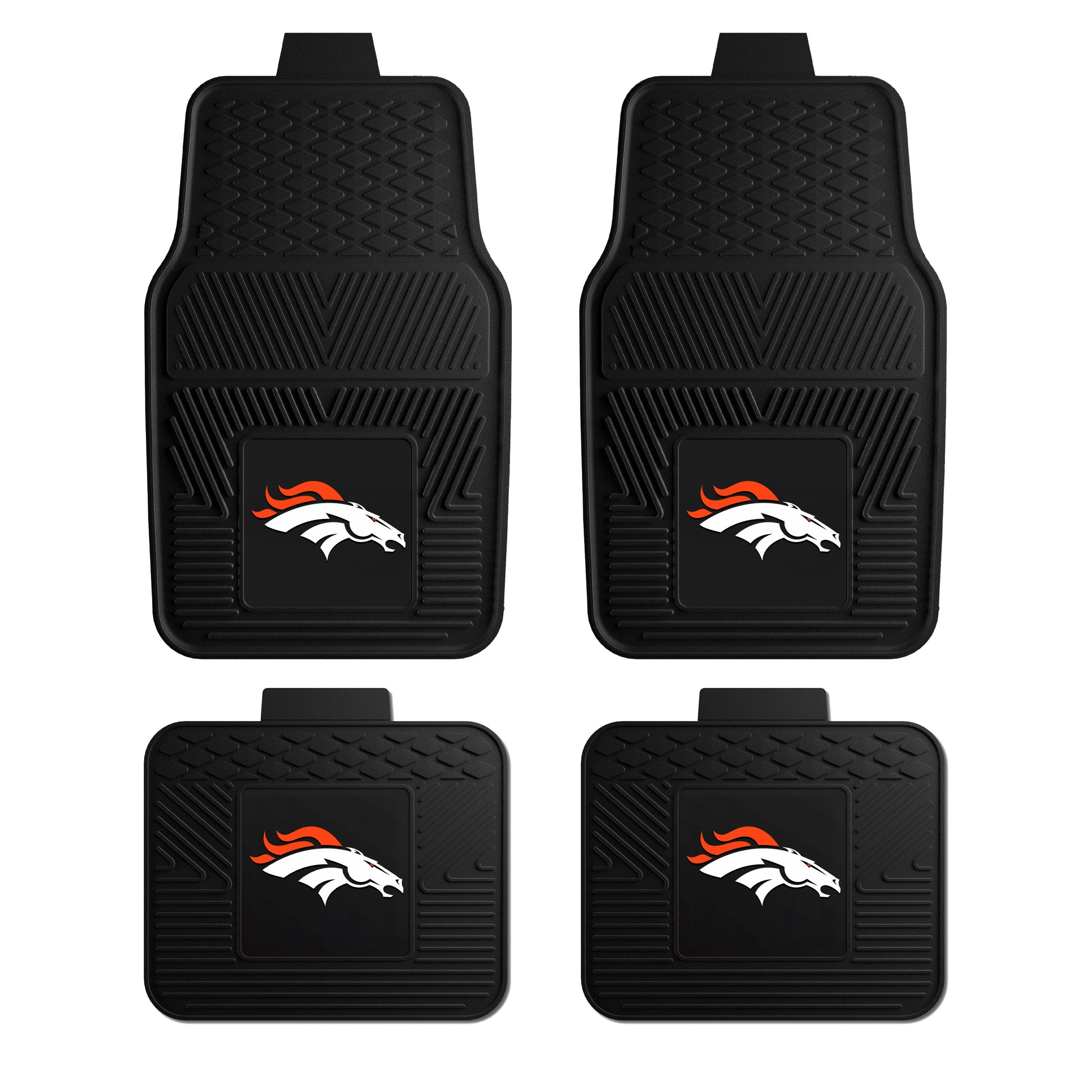 Denver Broncos 4pc Vinyl Car Mat Set