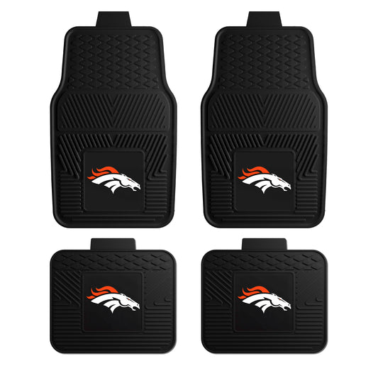 Denver Broncos 4pc Vinyl Car Mat Set