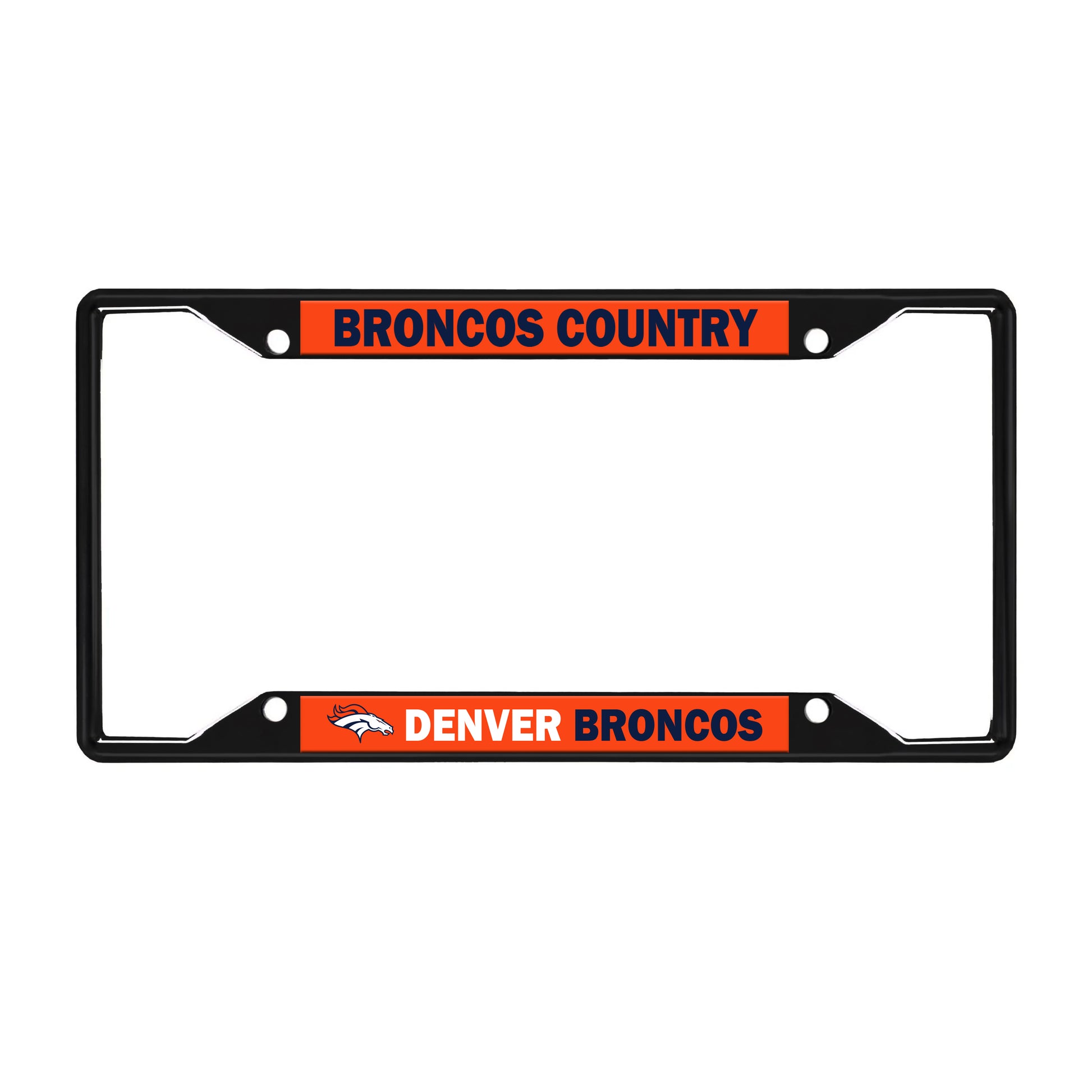 Denver Broncos License Black Trinity Plate Frame