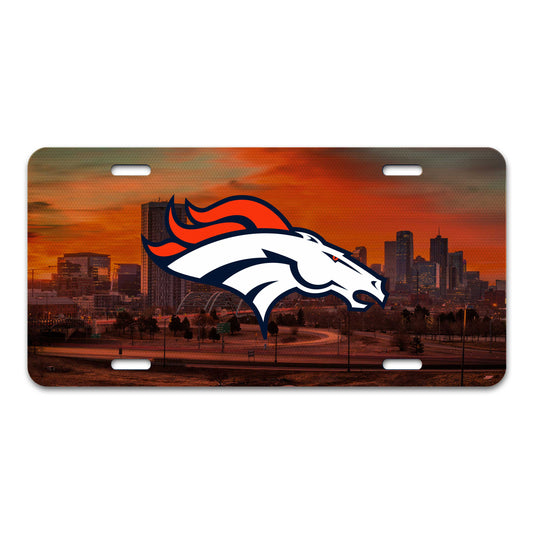 Denver Broncos Flat Metal License Plate