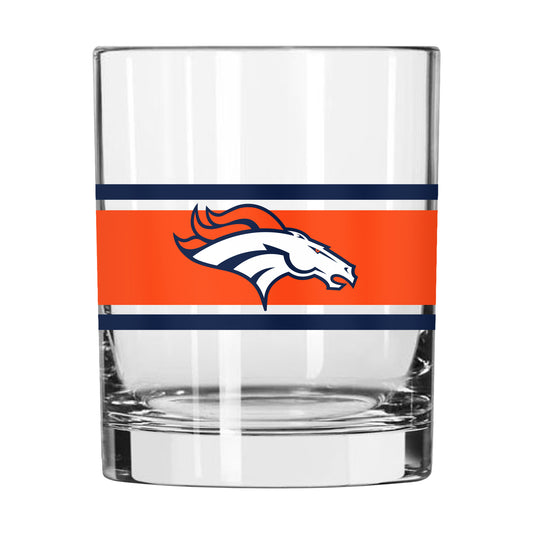 Denver Broncos 14oz Stripe Rocks Glass