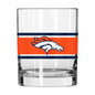 Denver Broncos 14oz Stripe Rocks Glass