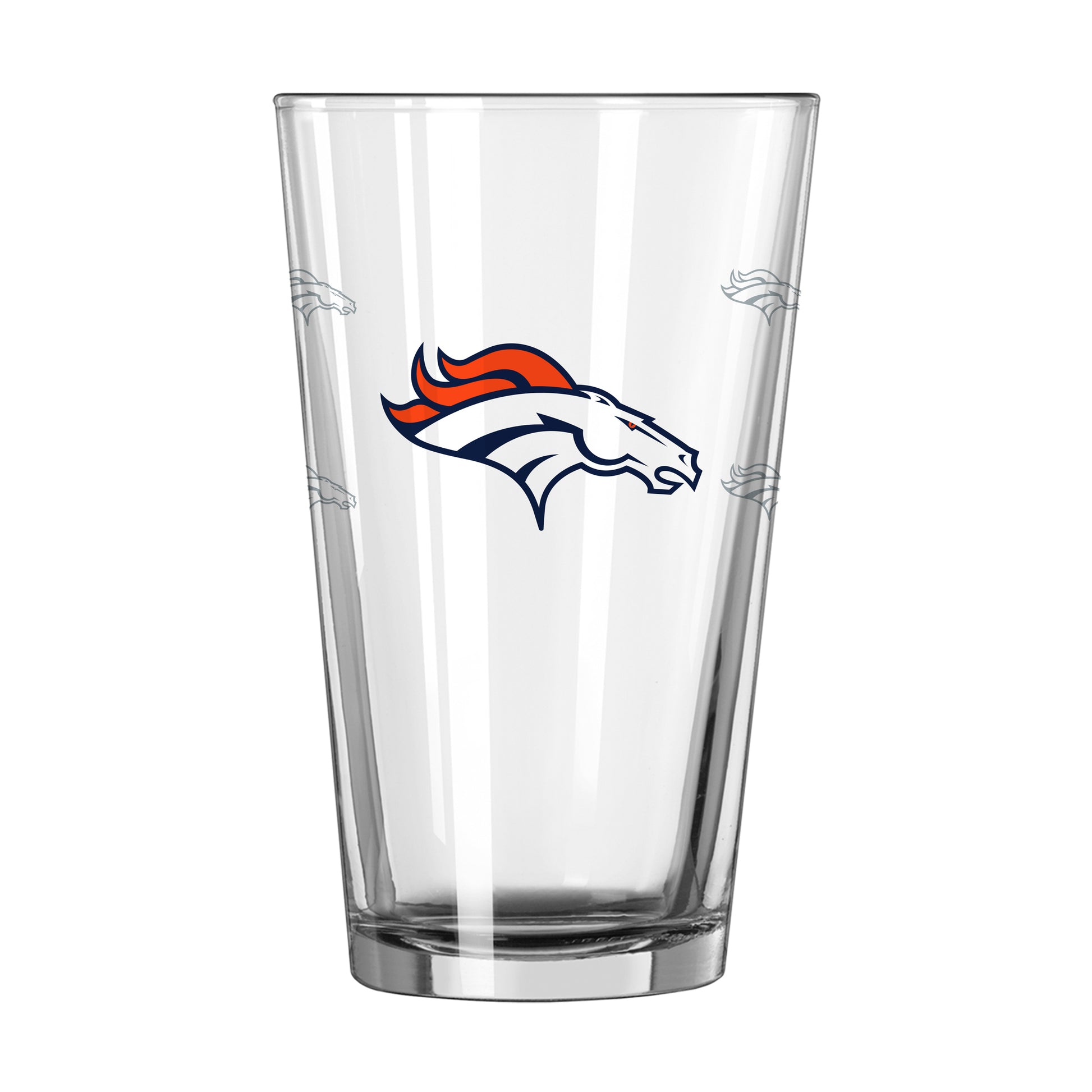 Denver Broncos 16oz Satin Etch Pint Glass