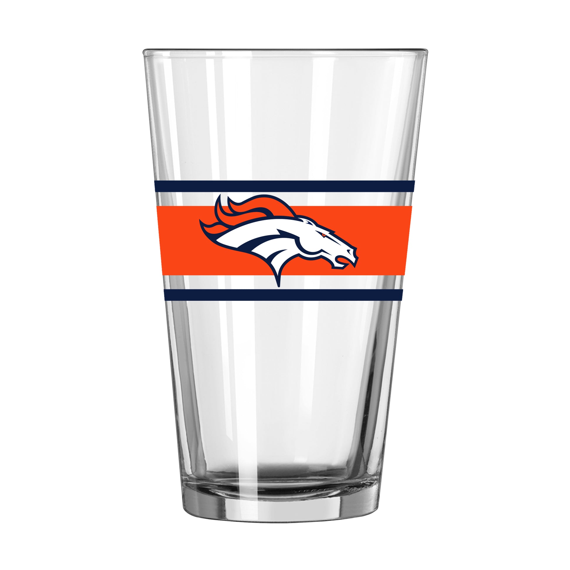 Denver Broncos 16oz Stripe Pint Glass