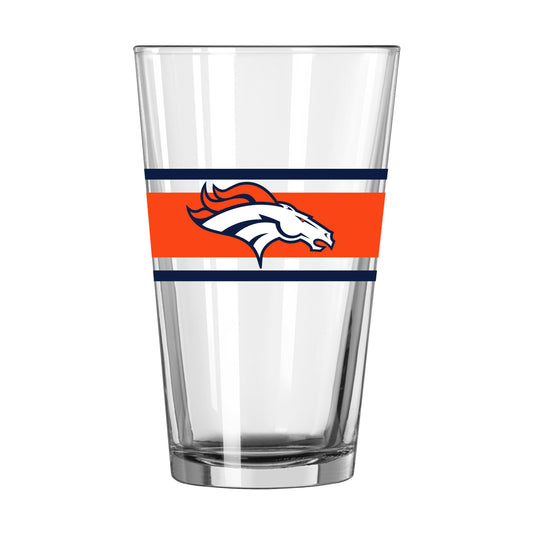 Denver Broncos 16oz Stripe Pint Glass