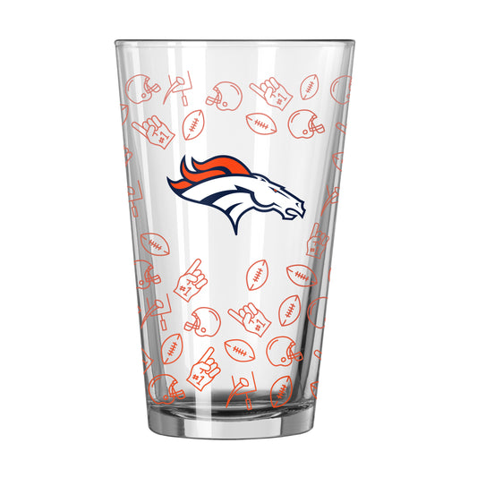 Denver Broncos 16oz Ombre Playmaker Pint Glass