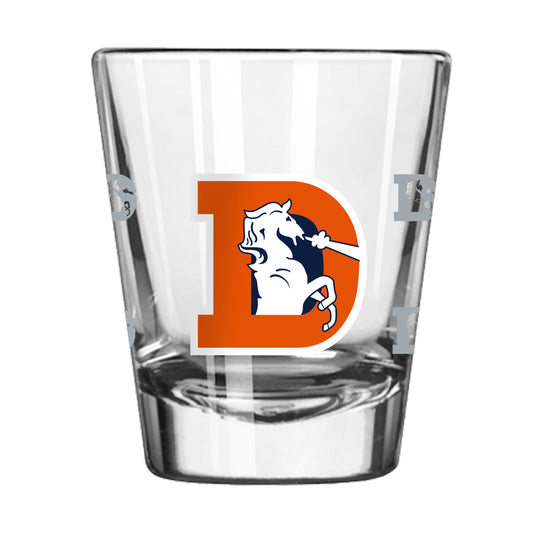 Denver Broncos 2oz Satin Etch Retro D Shot Glass