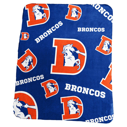Denver Broncos Vintage Classic Fleece Throw