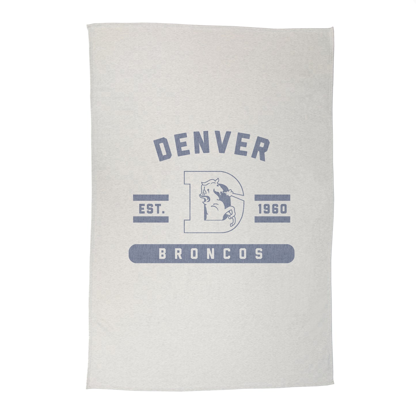Vintage Denver Broncos Sublimated Sweatshirt Blanket
