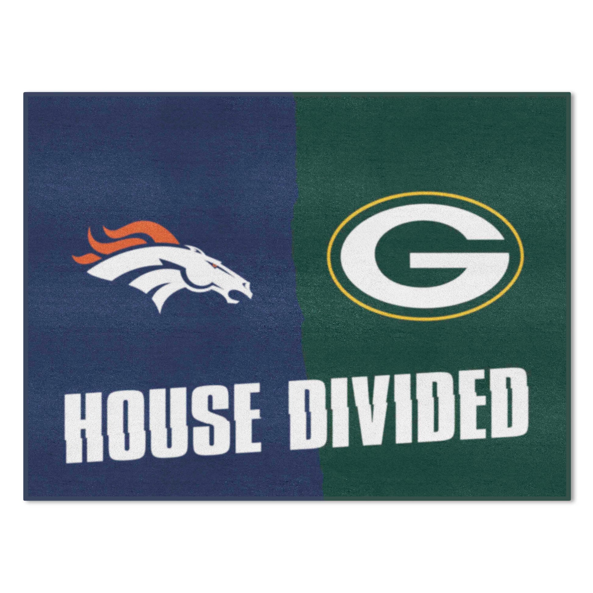 NFL House Divided Mat - Broncos / Packers