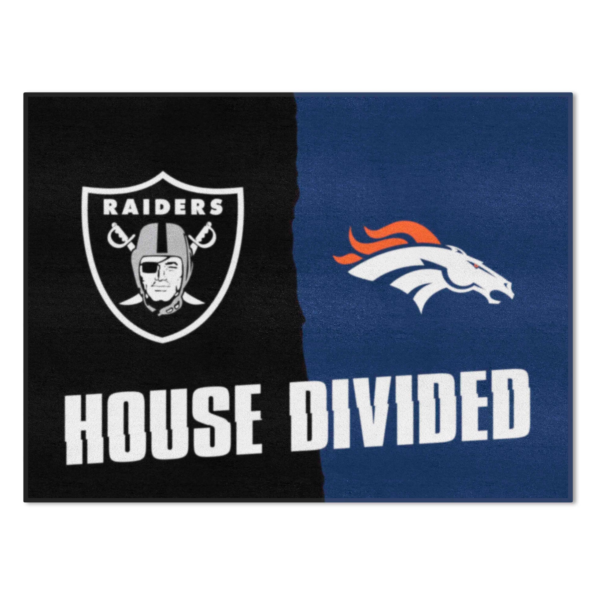 NFL House Divided Mat - Broncos / Raiders