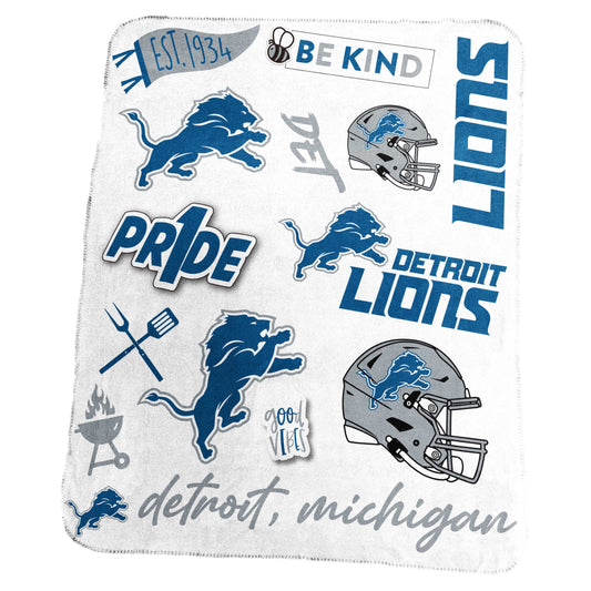 Detroit Lions Classic Native Fleece Throw