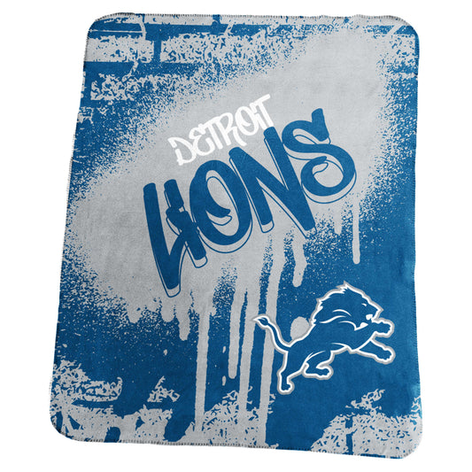 Detroit Lions Classic Graffiti Fleece Throw