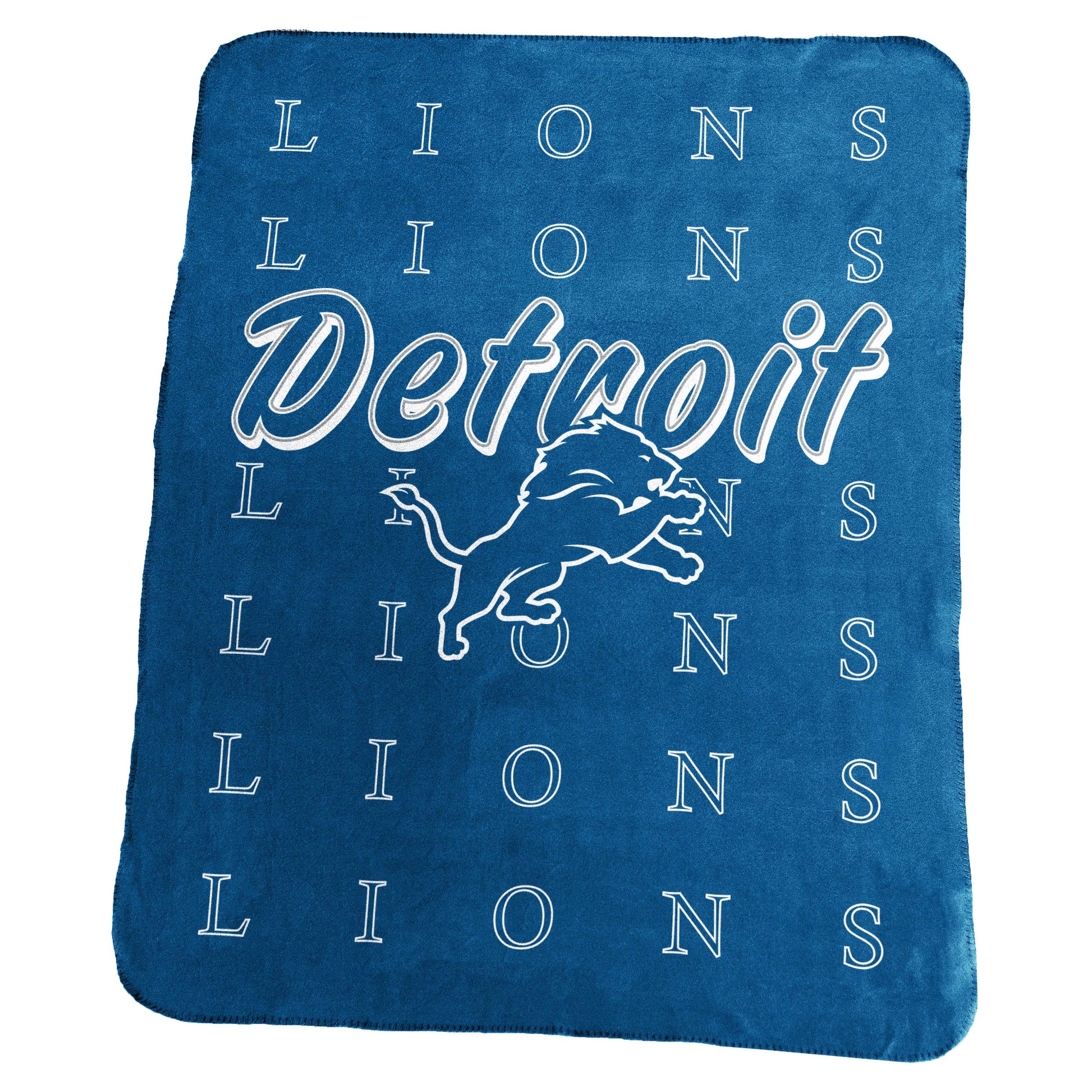Detroit Lions Classic Repeating Team Name Fleece Throw