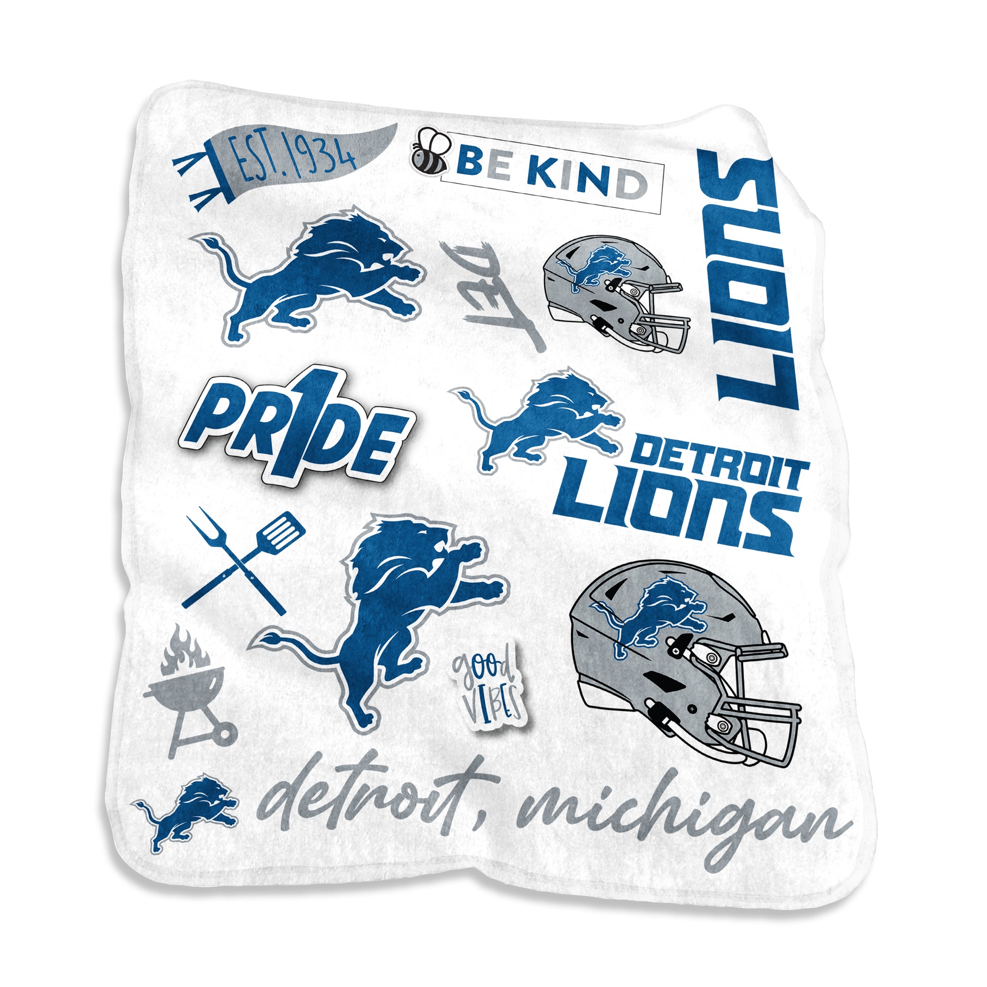 Detroit Lions Native Raschel Throw