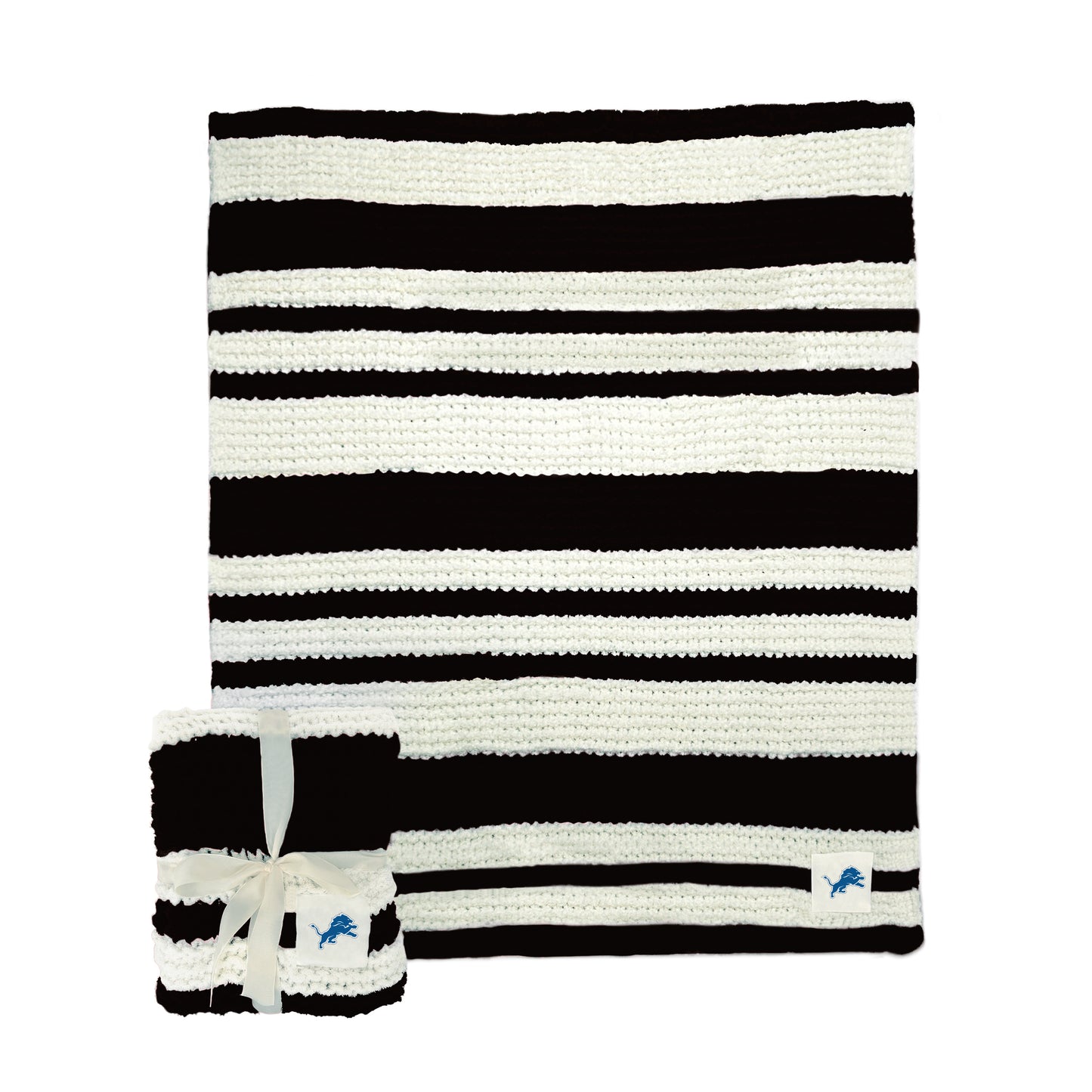 Detroit Lions Cable Black Knit Throw 50x60