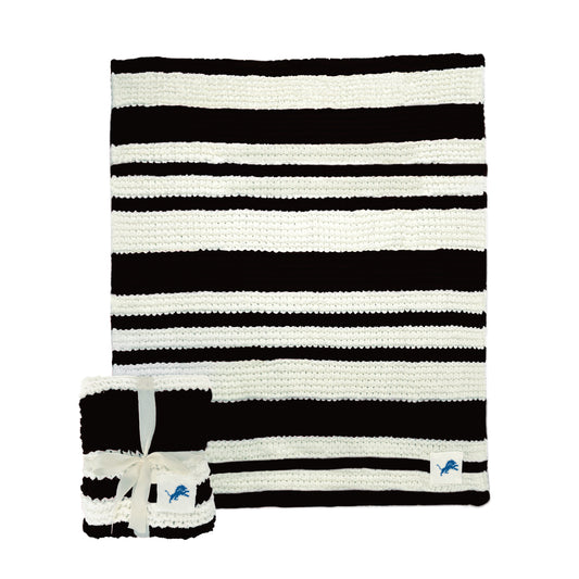 Detroit Lions Cable Black Knit Throw 50x60