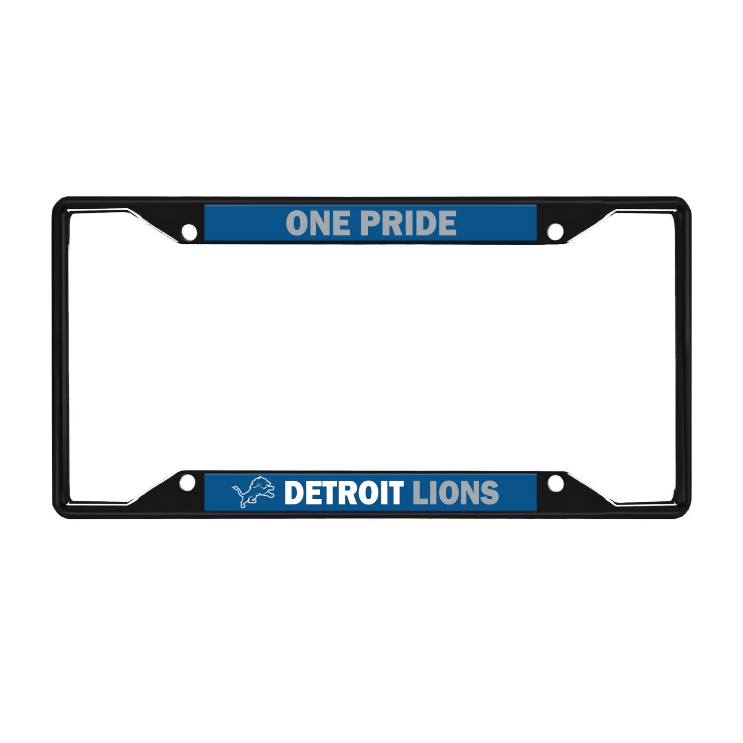 Detroit Lions License Black Trinity Plate Frame