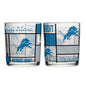 Detroit Lions 12oz Quilted Stained Rocks Glass 2 Pck