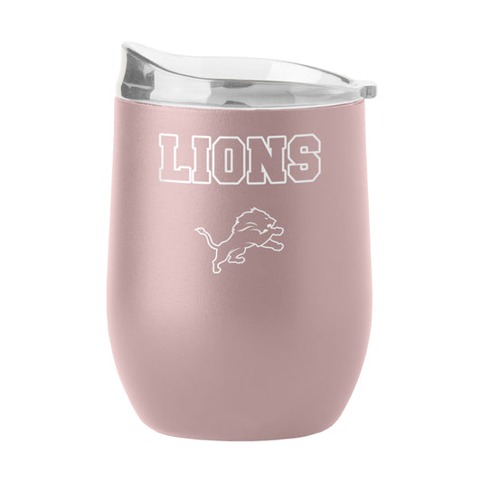 Detroit Lions 16oz Stencil Powder Coat Curved Beverage