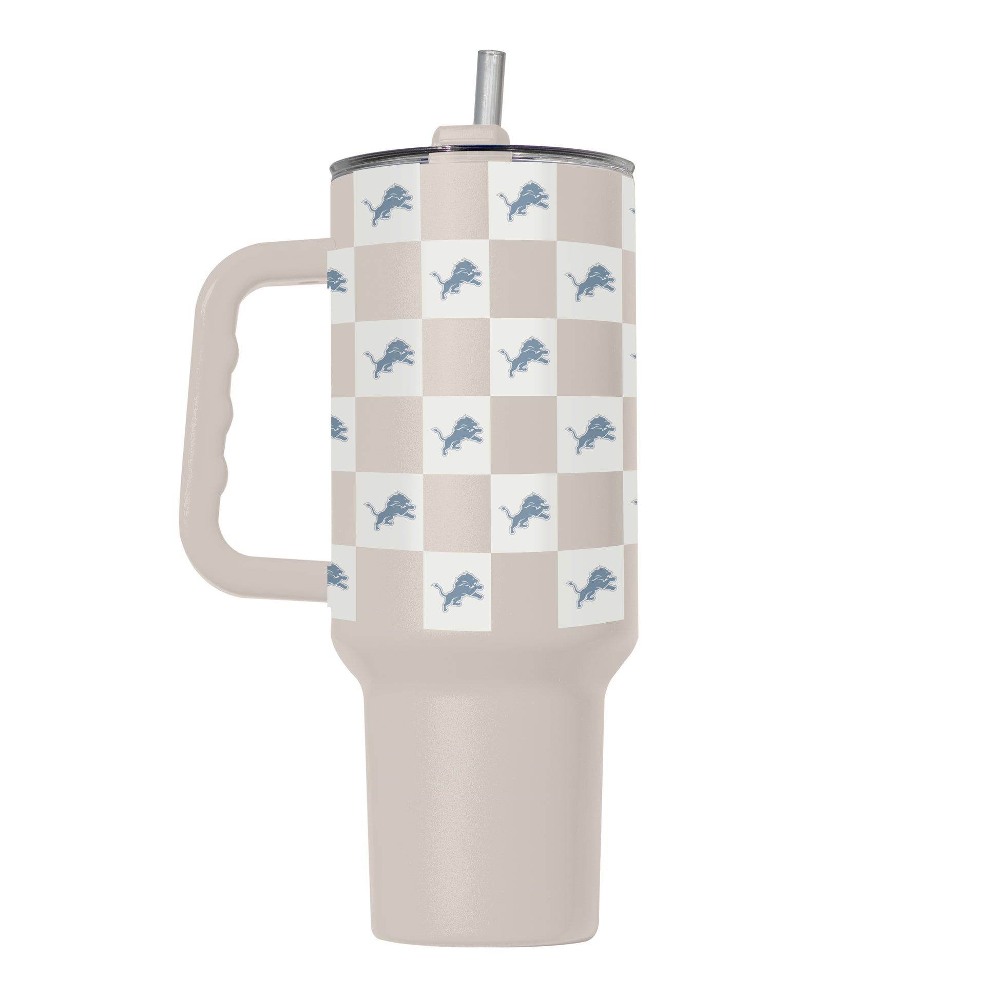 Detroit Lions 40oz Neutral Checker Powder Coat Tumbler