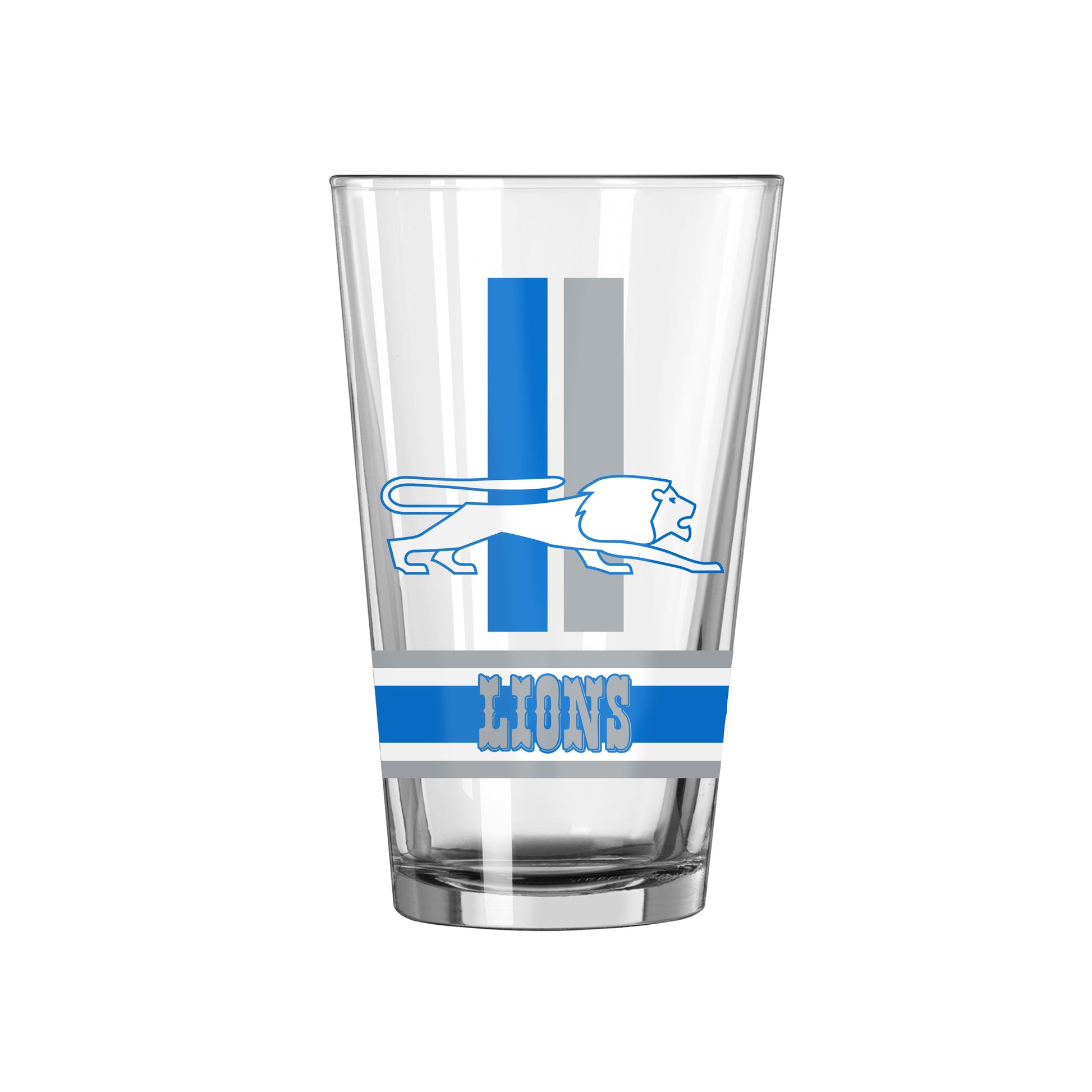 Detroit Lions Vintage 16oz Gameday Stripe Pint Glass