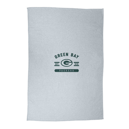 Green Bay Packers Athletic Gray Sublimated Sweatshirt Blanket