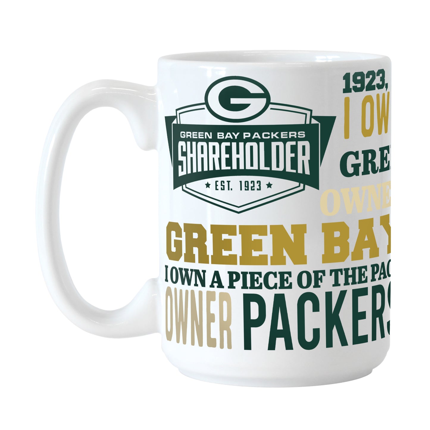 Green Bay Packers 15oz Shareholder Spirit Sublimated Mug