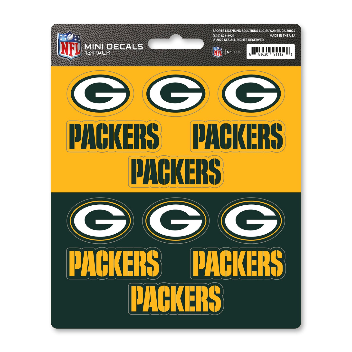 NFL - Green Bay Packers Mini Decal 12-pk