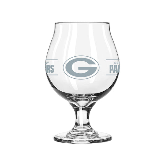Green Bay Packers 16oz Frost Stripe Belgium Beer Glass