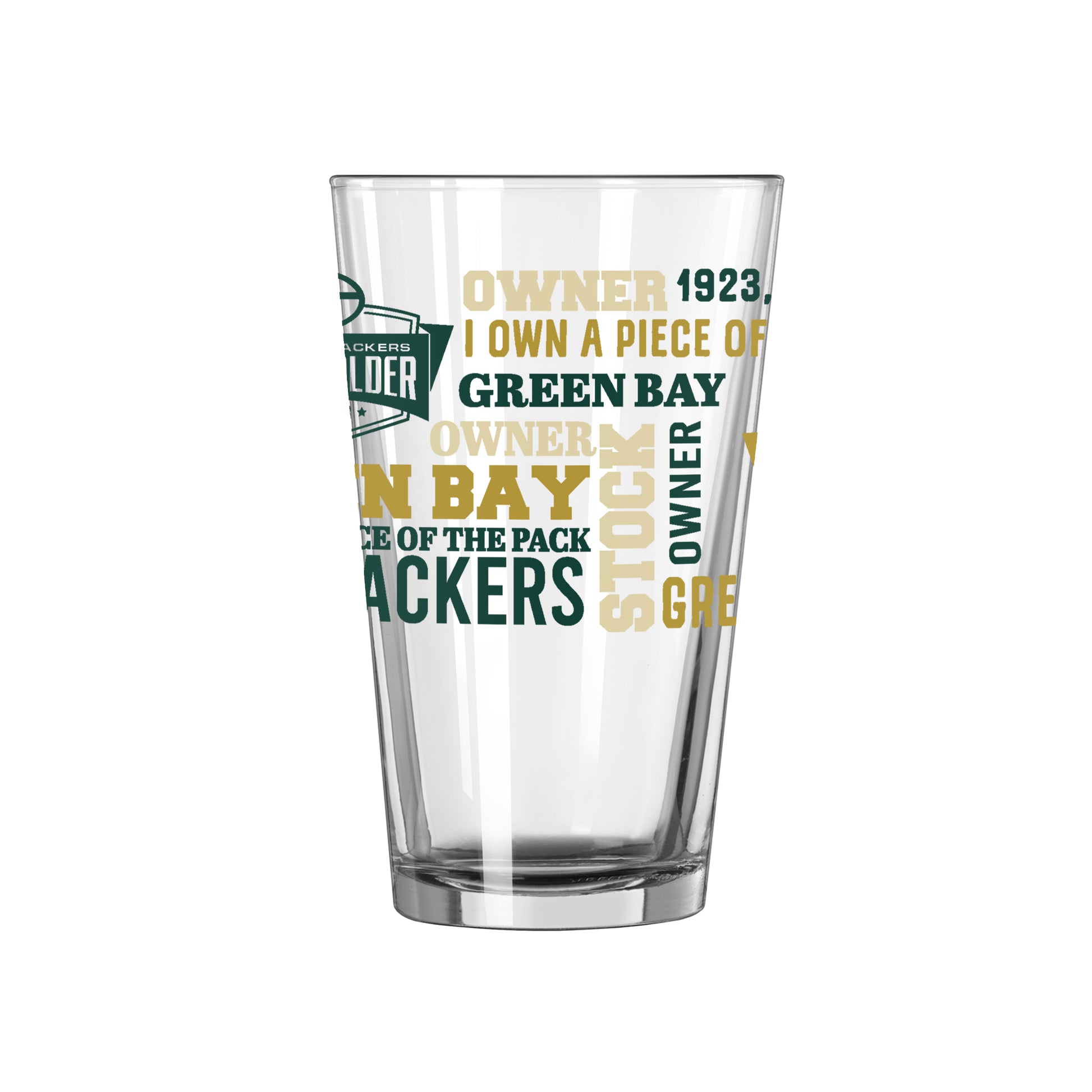 Green Bay Packers 16oz Shareholder Spirit Pint Glass