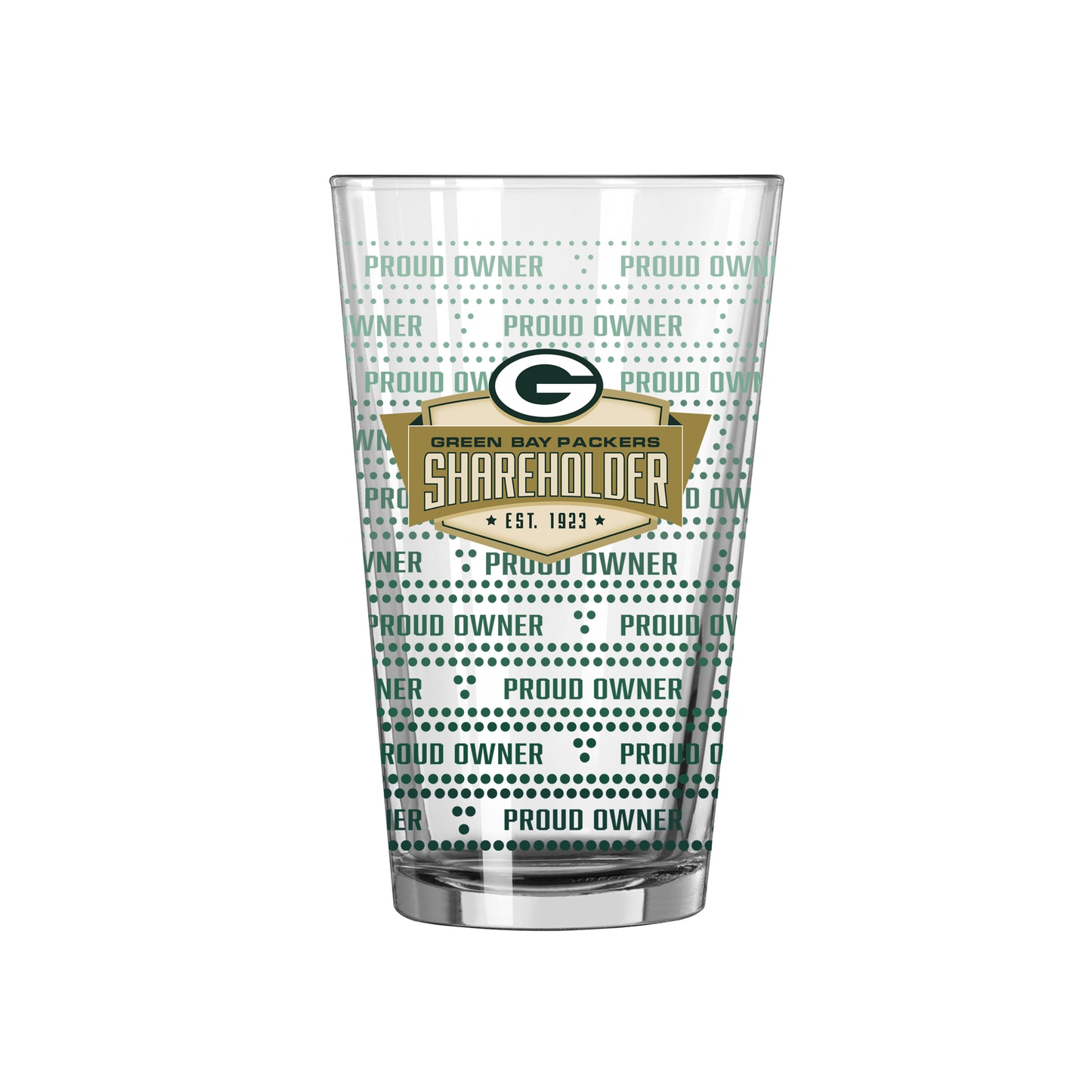 Green Bay Packers 16oz Proud Owner Pint Glass