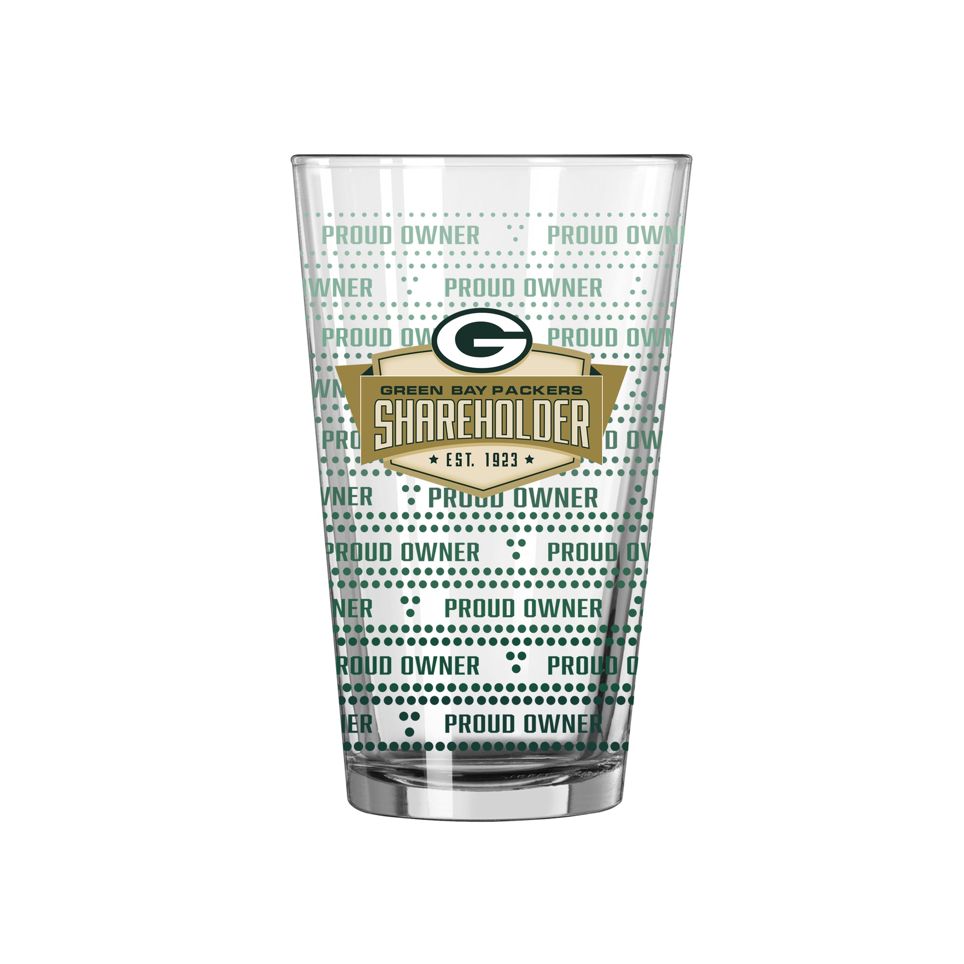 Green Bay Packers 16oz Proud Owner Pint Glass